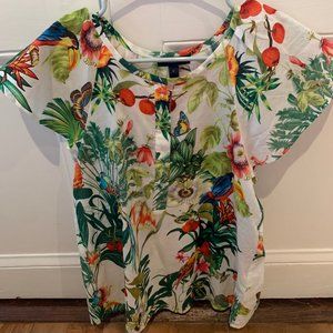 J.Crew Multicolor Ruffle-sleeve Blouse